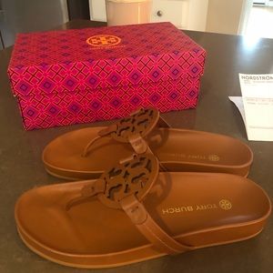 Tory Burch women’s sandals. Miller Cloud Brown/Bourbon Miele size 10